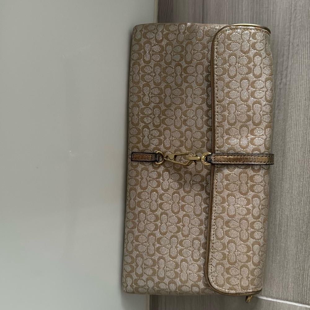 Coach Gold & Silver Clutch